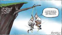 Pension funding cartoon